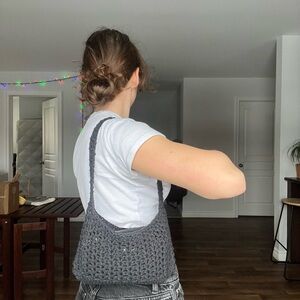 Mini Black Bag🌚 🐈‍⬛🎱
Handmade Crochet 
Shoulder Bag

DM for more colors xx